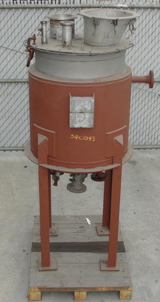 Tank 67 gallon vertical tank, 304 SS, 75 PSI @ 650 F jacket, dish bottom