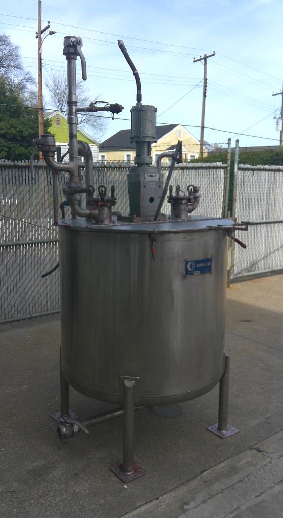 Tank 250 gallon vertical tank, Stainless Steel, .25 hp  to mount agitator, dish