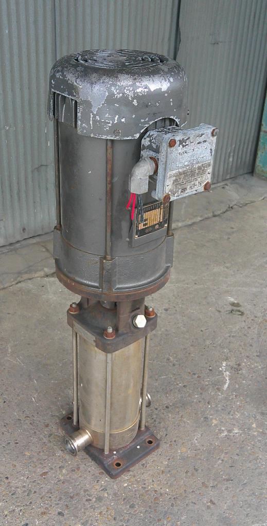 Pump Grundfos vertical centrifugal pump model C 4-100, 5 hp, Stainless Steel Contact Parts
