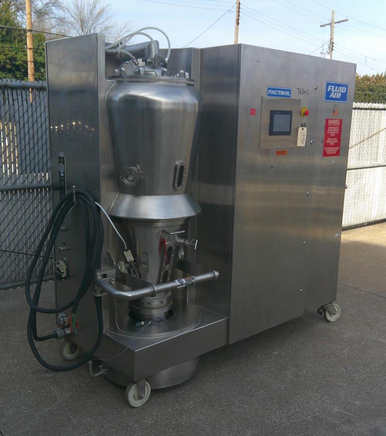 Industrial Process Dryer 46 liter bowl volume Fluid Air fluidized bed dryer model 0020P, Stainless Steel