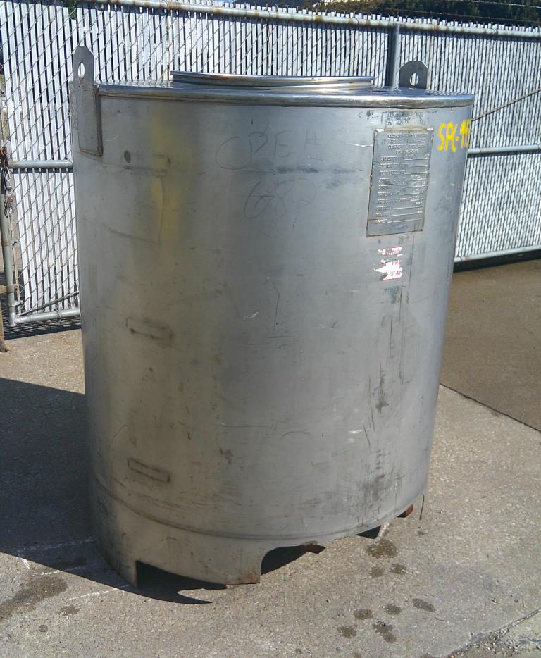 Tank 330 gallon vertical tank, Stainless Steel, flat